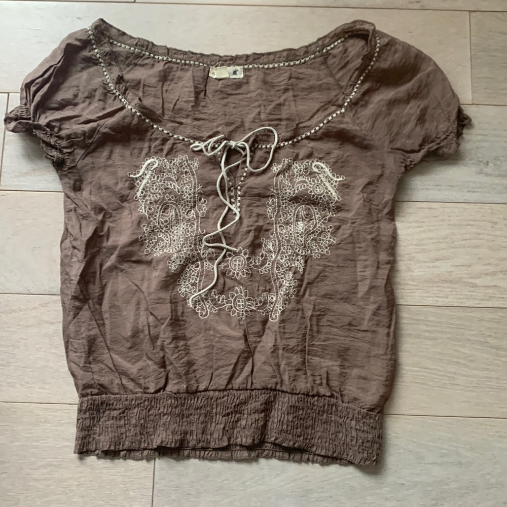 Embroidered Peasant Blouse